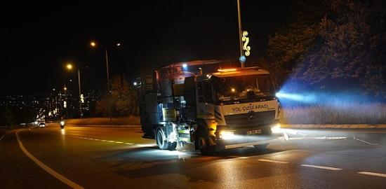 İzmit'te 9 bin metrekarelik yol çizgisi tamam