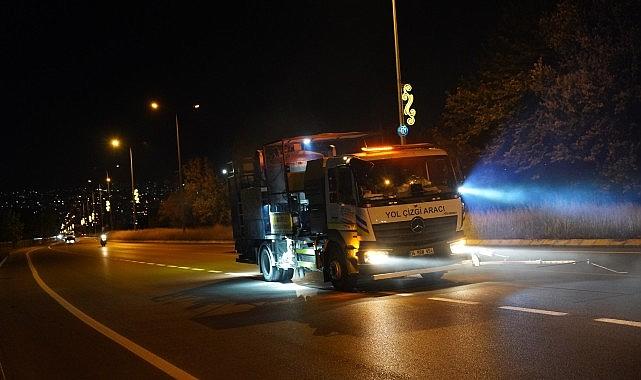 İzmit'te 9 bin metrekarelik yol çizgisi tamam