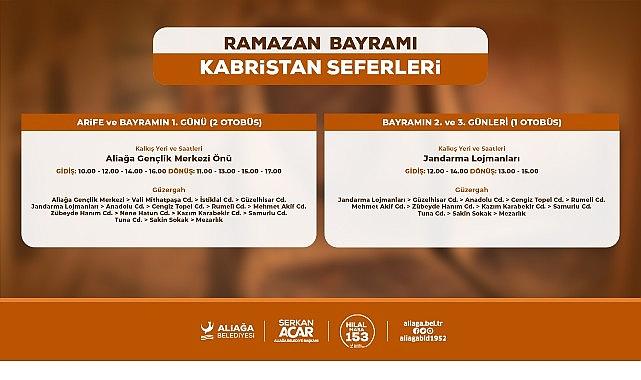 Aliağa Belediyesi'nden Ramazan Bayramında Kabristana Ücretsiz Ulaşım Aliağa Belediyesi'nden Ramazan Bayramında Kabristana Ücretsiz Ulaşım