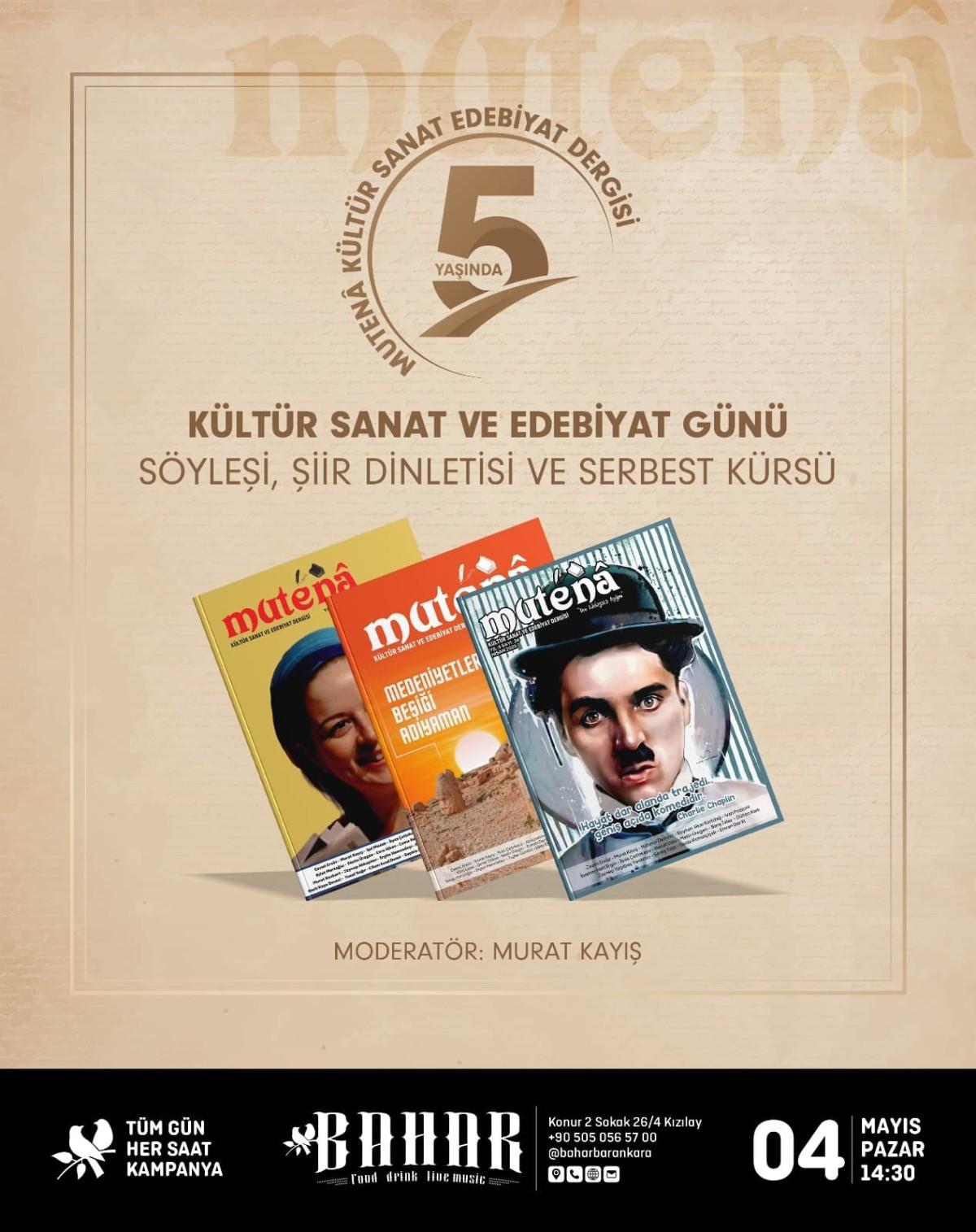Mutenâ Dergisi 5. yılını sanatseverlerle kutluyor: Adıyaman, Mersin ve Ankara’da sanat buluşmaları