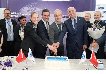 Gazipaşa-Alanya Havalimanı, Copenhagen Air Taxi'nin ilk uçuşunu karşıladı