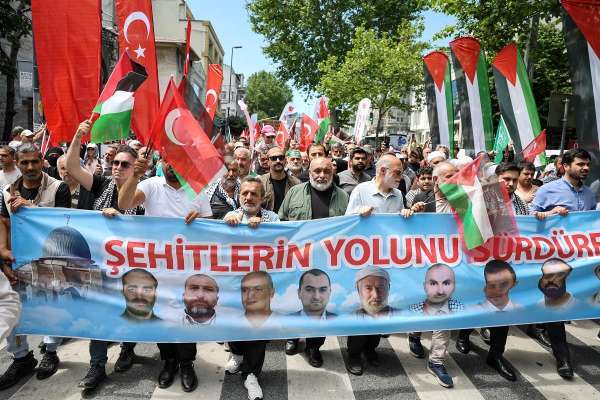 İstanbul, Filistin’in özgürlüğü için yürüdü İstanbul, Filistin’in özgürlüğü için yürüdü