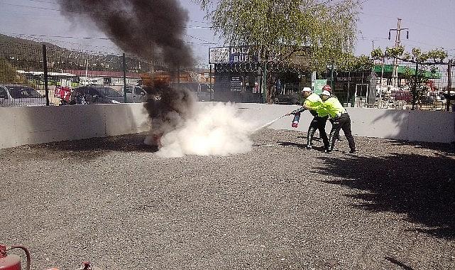 Büyükşehir İtfaiyesi'nden polislere yangın eğitimi