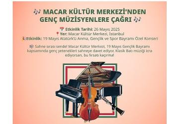 Macar Kültür Merkezi'nde genç müzisyenlere çağrı!
