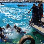 Antalya Büyükşehir Belediyesi'nden Kaleiçi Yat Limanı'nda deniz dip temizliği