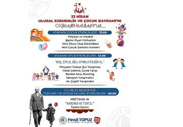 23 Nisan Ulusal Egemenlik ve Çocuk Bayramı Milas Belediyesi Tarafından Düzenlenecek Etkinliklerle Kutlanacak