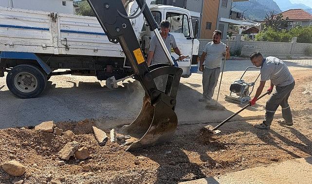 Kuzdere Mahallesi'nde yama çalışmaları Kuzdere Mahallesi'nde yama çalışmaları