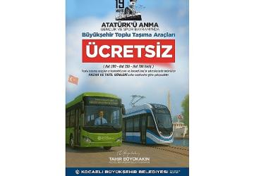 19 Mayıs'ta Kocaeli'nde ulaşım ücretsiz