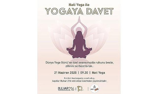 Bulvar 216'da Dünya Yoga Günü'ne özel seansla yogaya davet! Bulvar 216'da Dünya Yoga Günü'ne özel seansla yogaya davet!