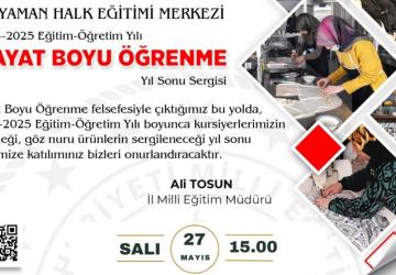Adıyaman Halk Eğitim Merkezi’nden ‘Hayat Boyu Öğrenme’ temalı yıl sonu sergisi