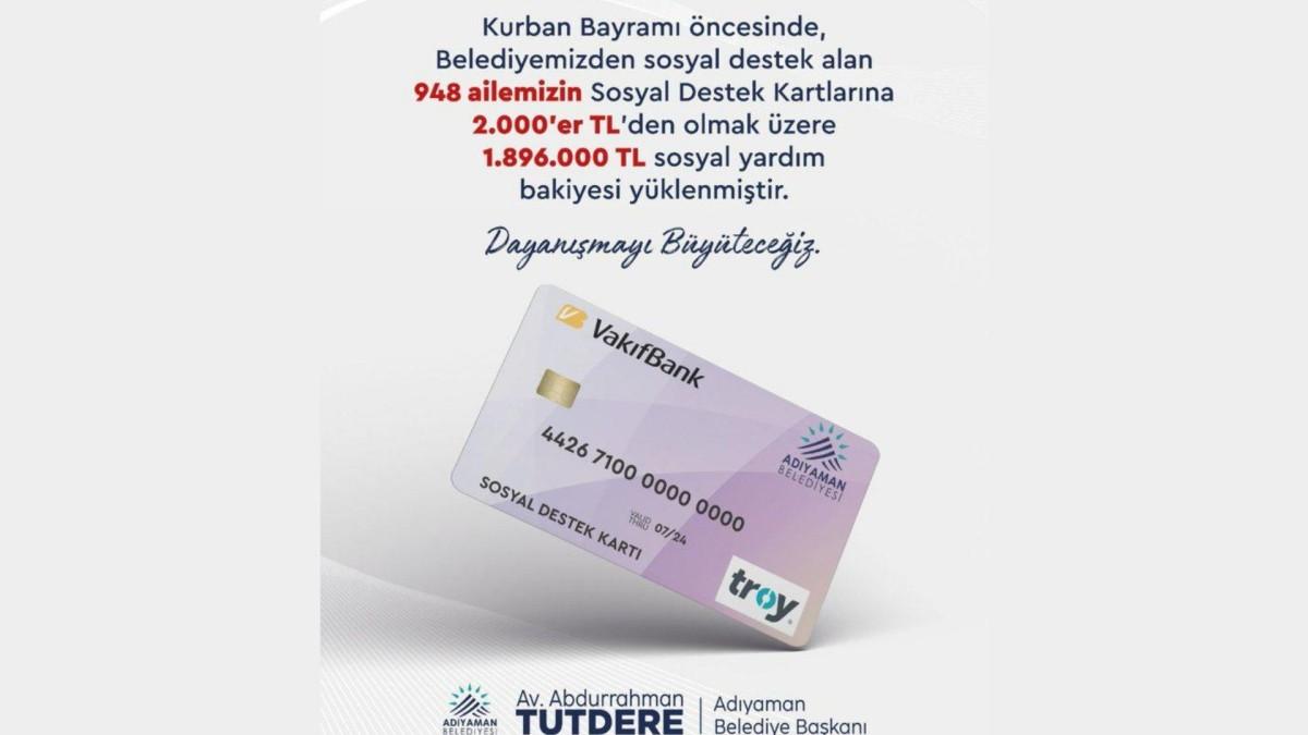 Adıyaman Belediyesi’nden Kurban Bayramı öncesi 948 aileye destek