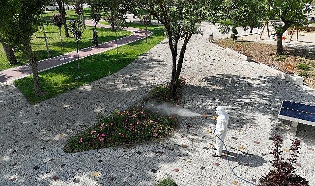 Selçuklu'da yeşil alanların ilaçlama çalışmaları devam ediyor Selçuklu'da yeşil alanların ilaçlama çalışmaları devam ediyor