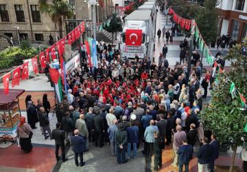 Kardeşlik Tırları Trabzon’dan Gazze’ye Yolculuğa Çıktı