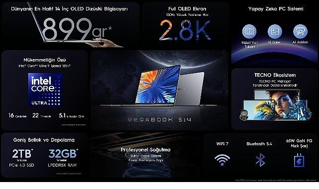 TECNO'dan Rekor Kıran İnovasyon: Megabook S14 Sadece 899 Gram Ağırlığında!