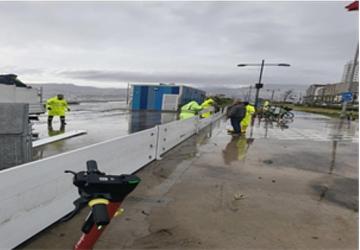 Fırtına duvarı Kordon'da taşkını önledi