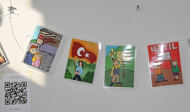 EÜ'de öğrencilerin kaleminden Cumhuriyet ve Atatürk karikatürleri sergilendi