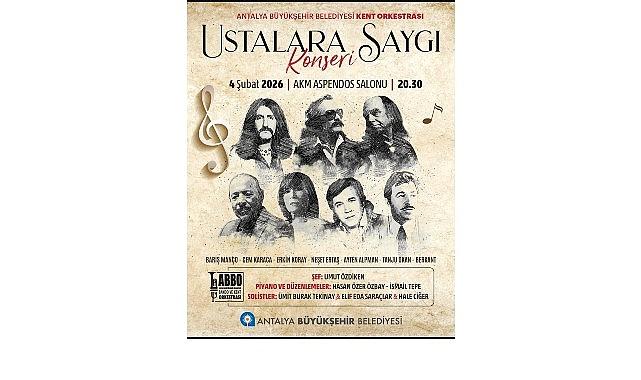 “Ustalara Saygı" konseri Antalyalılarla buluşacak