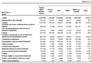 Yıllık Sanayi ve Hizmet İstatistikleri Yatırım Harcamaları, 2024
