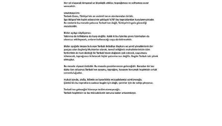 Torbalı'da Kağıt Fabrikasına Karşı Direniş Büyüyor: 60 Muhtar Tek Yürek Oldu