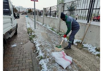Lüleburgaz Belediyesi'nden kar mesaisif