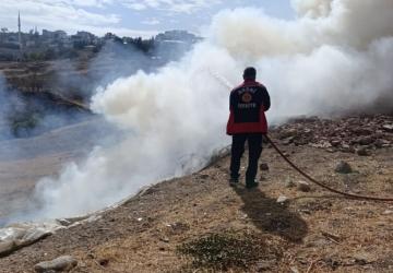 Eski Adıyaman Yolu’nda atık yangını