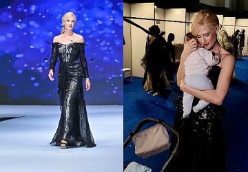 Wilma Elles Defilede Göz Kamaştırdı, Kuliste Oğlunu Uyuttu