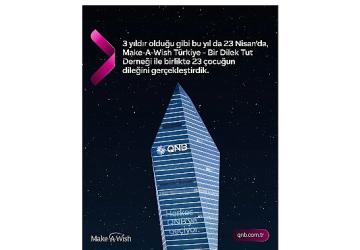 QNB Türkiye'den Dünya Dilek Günü'nde Anlamlı Farkındalık: Kristal Kule Maviye Büründü