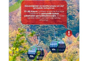 Kartepe Teleferik bakıma giriyor
