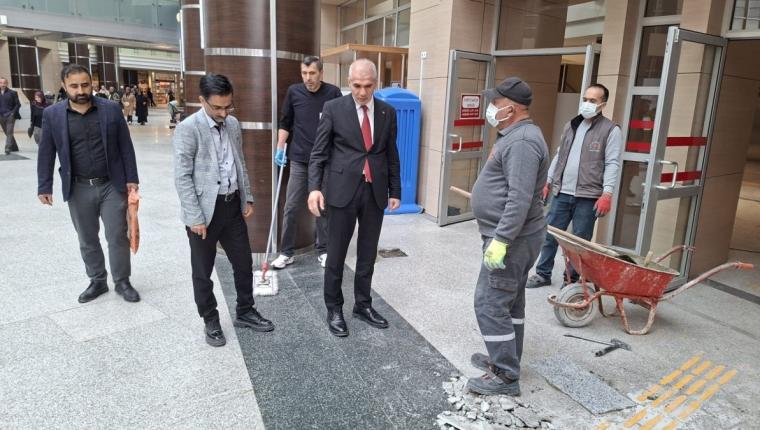 Adıyaman Eğitim ve Araştırma Hastanesi’nde kapsamlı zemin yenileme çalışması