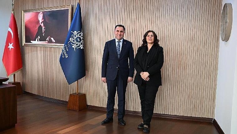 Başkan Çerçioğlu'na Aile ve Sosyal Hizmetler İl Müdürü Türkoğlu'ndan ziyaret