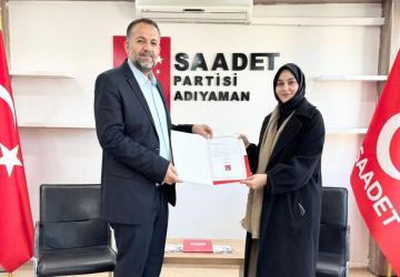 Saadet Partisi Adıyaman Kadın Kolları Başkanlığı’na Elif Nur Çil atandı