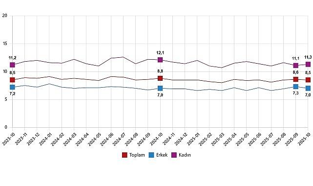 İşgücü İstatistikleri, Ekim 2025