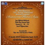 Hz. Mevlâna, 752. Vuslat Yıldönümünde Ege Üniversitesinde çeşitli etkinliklerle anılacak