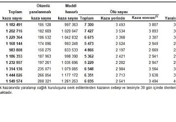 Karayolu Trafik Kaza İstatistikleri, 2025