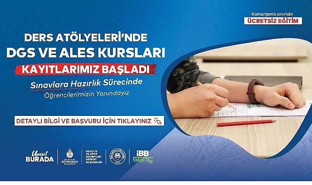 İBB Ders Atölyeleri'nde Ücretsiz ALES ve DGS Kursları Başlıyor