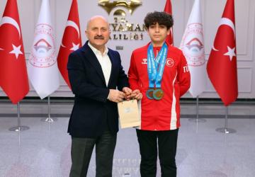 Avrupa Şampiyonu Mehmet Ali Kaya Adıyaman Valiliği’nde kabul edildi