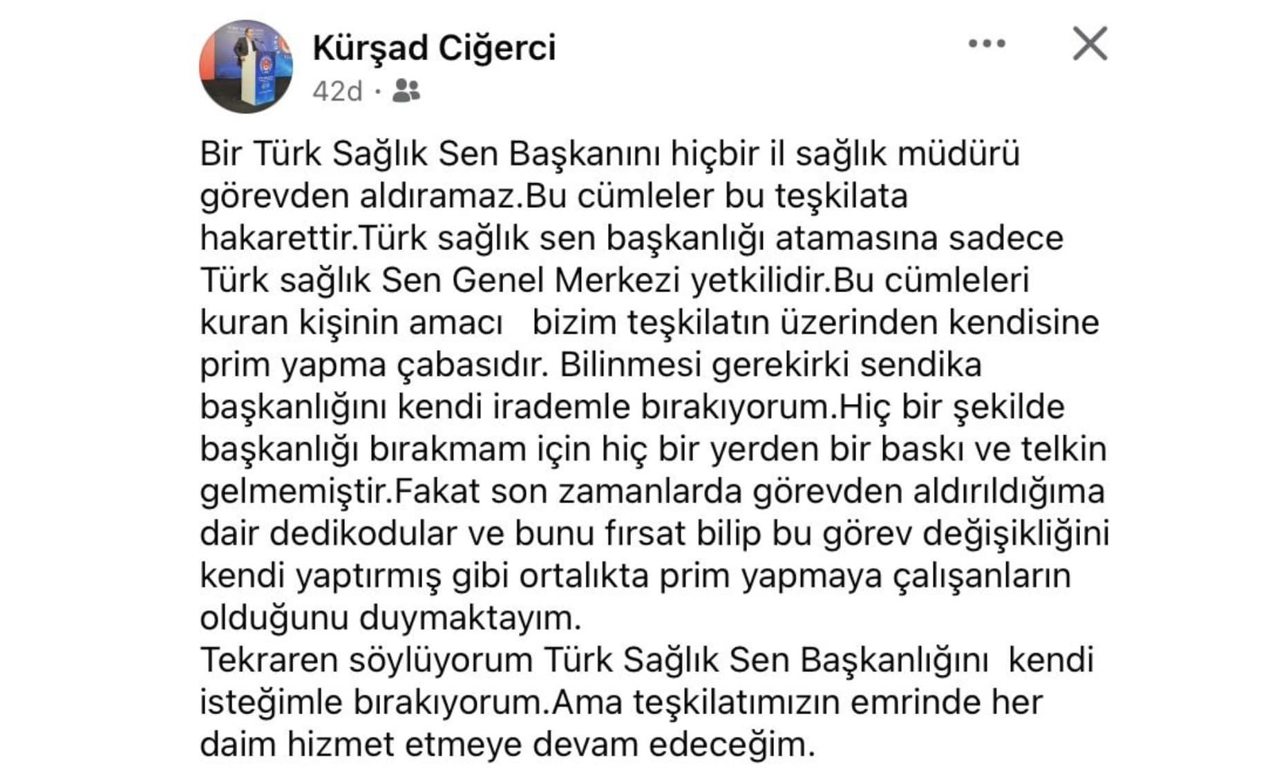 Türk Sağlık Sen Gümüşhane’de İstifa Krizi! 