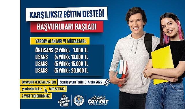 Yenişehir Belediyesinin Karşılıksız Eğitim Desteği Başvuruları Başladı