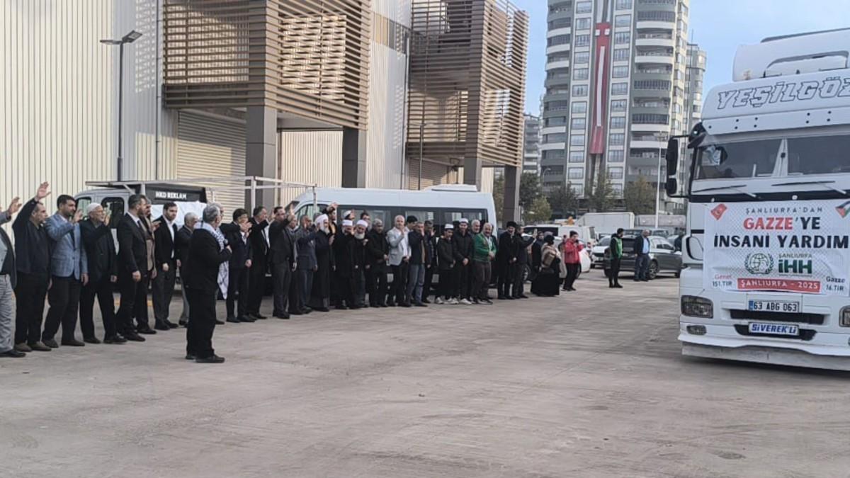 Şanlıurfa İHH, Gazze’ye 3’üncü yardım konvoyunu uğurladı - Videolu Haber