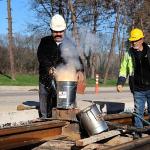Kartepe Tramvay Hattı'nda raylar kaynak ile birleşiyor