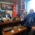 MALATYA (PERRE) - Berfin GÜRBÜZ - GAP Gazeteciler Birliği Genel Başkanı Zeynel Abidin Kıymaz ile Birliğin Ankara Temsilcisi Hidayet Özpolat, MHP Malatya Milletvekili Mehmet Celal Fendoğlu'nu Türkiye Büyük Millet Meclisi'...